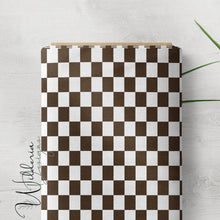Load image into Gallery viewer, “Beginnings in Bloom" - Check Print | Deep Brown White