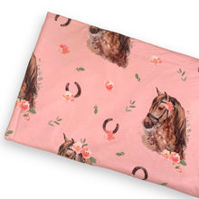 Load image into Gallery viewer, Floral Horses (on Pink) - Bamboo FT