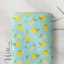 Load image into Gallery viewer, “Lemons & Blossoms" Linen | Celeste