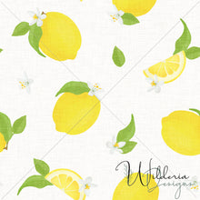 Load image into Gallery viewer, “Lemons & Blossoms" Linen | White