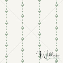 Load image into Gallery viewer, "Muted Christmas" Heart Lines - Green