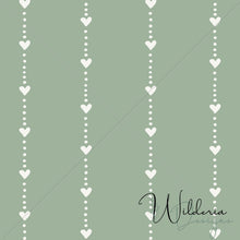 Load image into Gallery viewer, "Muted Christmas" Heart Lines - On Green