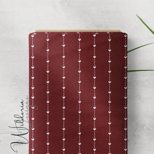 Load image into Gallery viewer, "Muted Christmas" Heart Lines - On Red