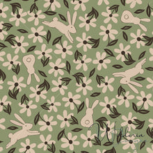 Load image into Gallery viewer, "Muted Garden" Floral Bunnies - Basil