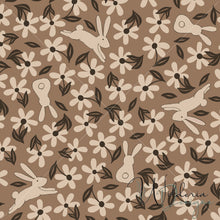 Load image into Gallery viewer, "Muted Garden" Floral Bunnies - Taupe