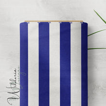 Load image into Gallery viewer, “Lemons & Blossoms" - Stripe Linen | Royal Blue