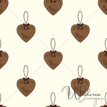 Load image into Gallery viewer, “Vintage Christmas" Heart Ornaments | Cream