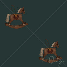 Load image into Gallery viewer, “Vintage Christmas" Rocking Horse | Spruce