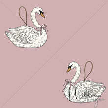 Load image into Gallery viewer, “Vintage Christmas" Swan Ornaments | Dusty Rose
