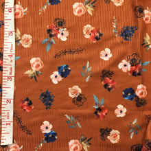 Load image into Gallery viewer, Autumn Florals - Caramel - 2x2 Rib Knit