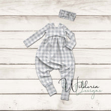 Load image into Gallery viewer, Bubble Romper & Knotted Headwrap Set