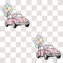 Load image into Gallery viewer, "Vintage Spring" Cars with Balloons - Blossom - Checkered