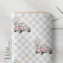 Load image into Gallery viewer, "Vintage Spring" Cars with Balloons - Blossom - Checkered
