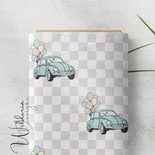 Load image into Gallery viewer, "Vintage Spring" Cars with Balloons - Serene - Checkered