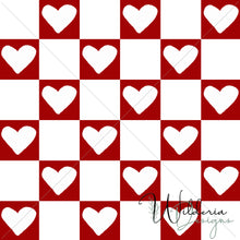 Load image into Gallery viewer, "Vintage Spring" Checker Hearts - Cherry