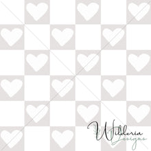 Load image into Gallery viewer, "Vintage Spring" Checker Hearts - Pearl Grey