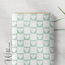 Load image into Gallery viewer, "Vintage Spring" Checker Hearts - Pistachio