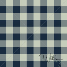 Load image into Gallery viewer, Gingham - Sage Navy- Christmas Floral Coordinate