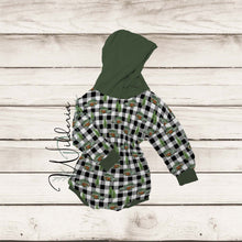 Load image into Gallery viewer, Cinched Sweater Romper with Hood