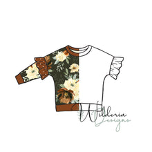 Load image into Gallery viewer, Dolman Tee Ruffle Add-on Mockup - Short & Long Sleeve Bundle