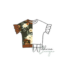 Load image into Gallery viewer, Dolman Tee Ruffle Add-On Mockup (Short Sleeve)