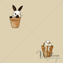 Load image into Gallery viewer, "Hop To It" Bunnies in Pot - Birch