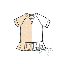 Load image into Gallery viewer, Raglan Sweater Ruffle Hem Mockup (Short Sleeve)