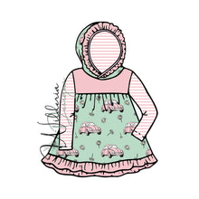 Load image into Gallery viewer, Ruffle Hood Dress Mockup