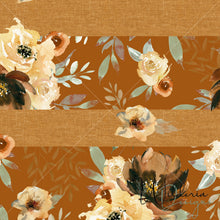 Load image into Gallery viewer, Rustic Florals - Linen Stripe - Caramel **Limited Design**