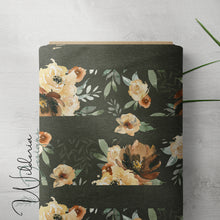 Load image into Gallery viewer, Rustic Florals - Linen Stripe - Dark Olive **Limited Design**