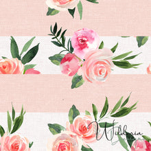 Load image into Gallery viewer, Summer Florals - Linen Stripe - Morning Dew **Limited Design**