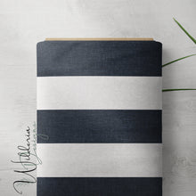 Load image into Gallery viewer, Summer Florals - Linen Stripe - Navy