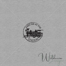 Load image into Gallery viewer, Train Print Coordinating Panel 18x36 - Grey Heather