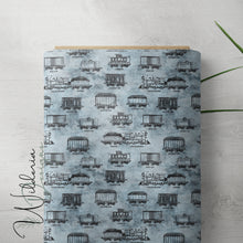 Load image into Gallery viewer, Train Cars - Blue Dark Grunge