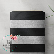 Load image into Gallery viewer, Wide Heathered Stripe - Grey/Black