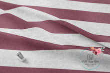 Load image into Gallery viewer, Wide Heathered Stripe - Burgundy/Light Grey