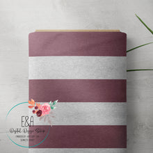 Load image into Gallery viewer, Wide Heathered Stripe - Burgundy/Light Grey