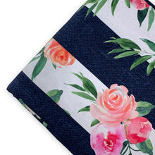 Load image into Gallery viewer, Summer Floral Denim Stripe - Navy- 180gsm CL