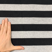 Load image into Gallery viewer, Black Heather Stripes - CL French Terry
