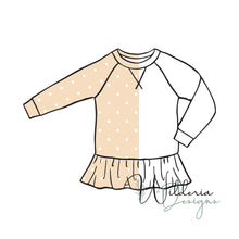 Load image into Gallery viewer, Raglan Sweater Ruffle Hem Mockup (Long Sleeve)