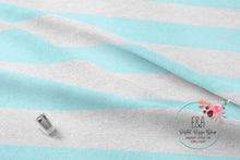 Load image into Gallery viewer, Wide Heathered Stripe - Turquoise/Light Grey