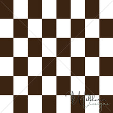 Load image into Gallery viewer, “Beginnings in Bloom" - Check Print | Deep Brown White
