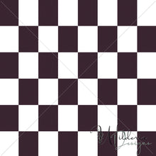 Load image into Gallery viewer, “Beginnings in Bloom" - Check Print |  Midnight Purple White
