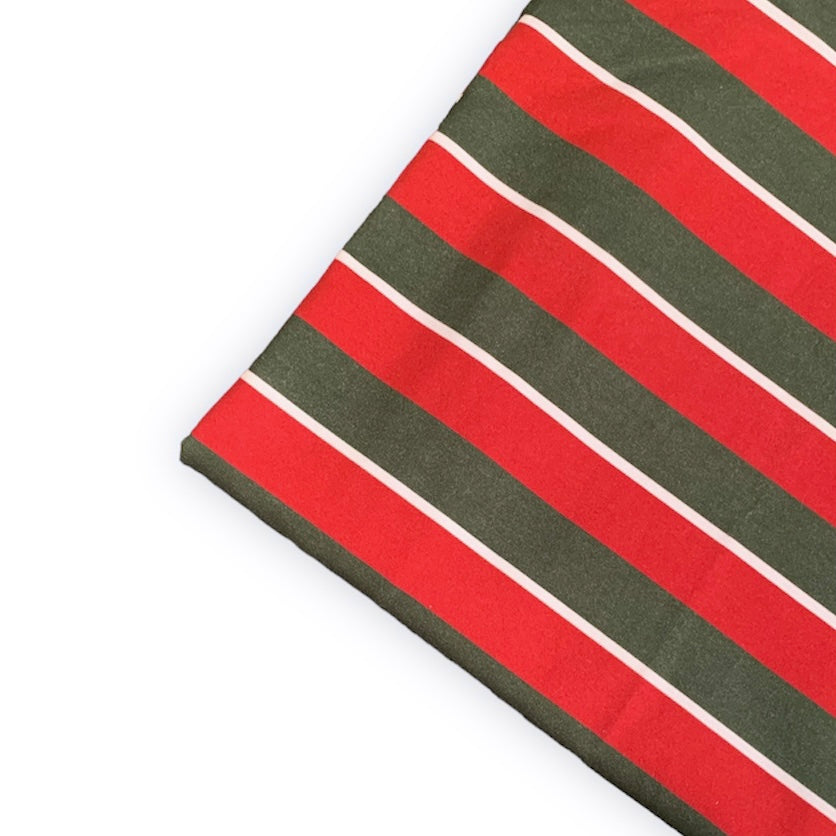 Green & Red Stripes - Cotton Lycra - Precut 32”