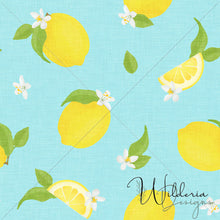 Load image into Gallery viewer, “Lemons &amp; Blossoms" Linen | Celeste
