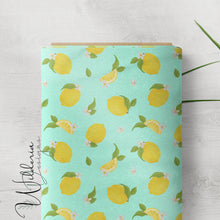 Load image into Gallery viewer, “Lemons &amp; Blossoms" | Light Cyan
