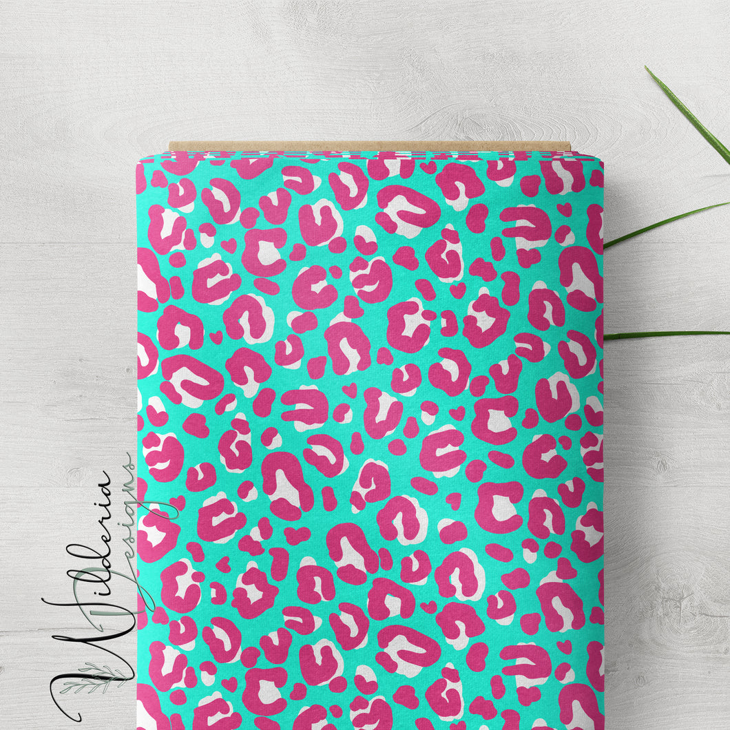 Leopard Print - Hot Pink Turquoise