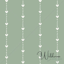 Load image into Gallery viewer, &quot;Muted Christmas&quot; Heart Lines - On Green
