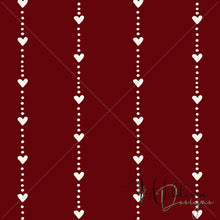 Load image into Gallery viewer, &quot;Muted Christmas&quot; Heart Lines - On Red
