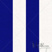 Load image into Gallery viewer, “Lemons &amp; Blossoms" - Stripe Linen | Royal Blue
